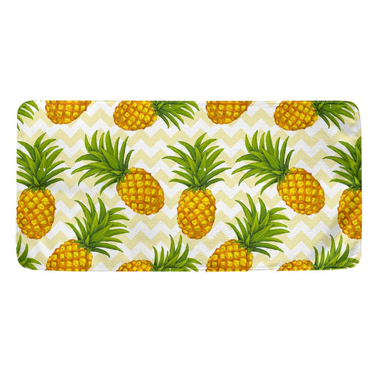 Beige Zig Zag Pineapple Pattern Print Towel