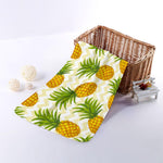 Beige Zig Zag Pineapple Pattern Print Towel