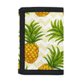 Beige Zig Zag Pineapple Pattern Print Trifold Wallet