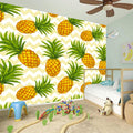 Beige Zig Zag Pineapple Pattern Print Wall Sticker