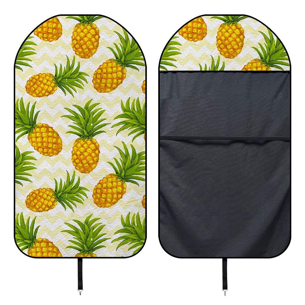 Beige Zig Zag Pineapple Pattern Print Waterproof Car Seat Cover