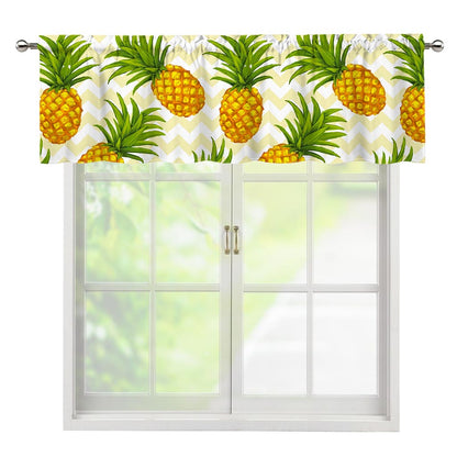 Beige Zig Zag Pineapple Pattern Print Window Valance