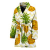 Beige Zig Zag Pineapple Pattern Print Women's Bathrobe