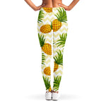 Beige Zig Zag Pineapple Pattern Print Women's Leggings