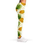 Beige Zig Zag Pineapple Pattern Print Women's Leggings