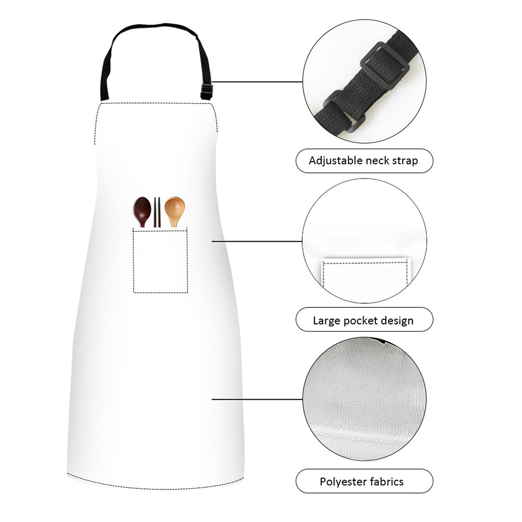 Vintage Lotus Pattern Print Bib Apron With Pocket