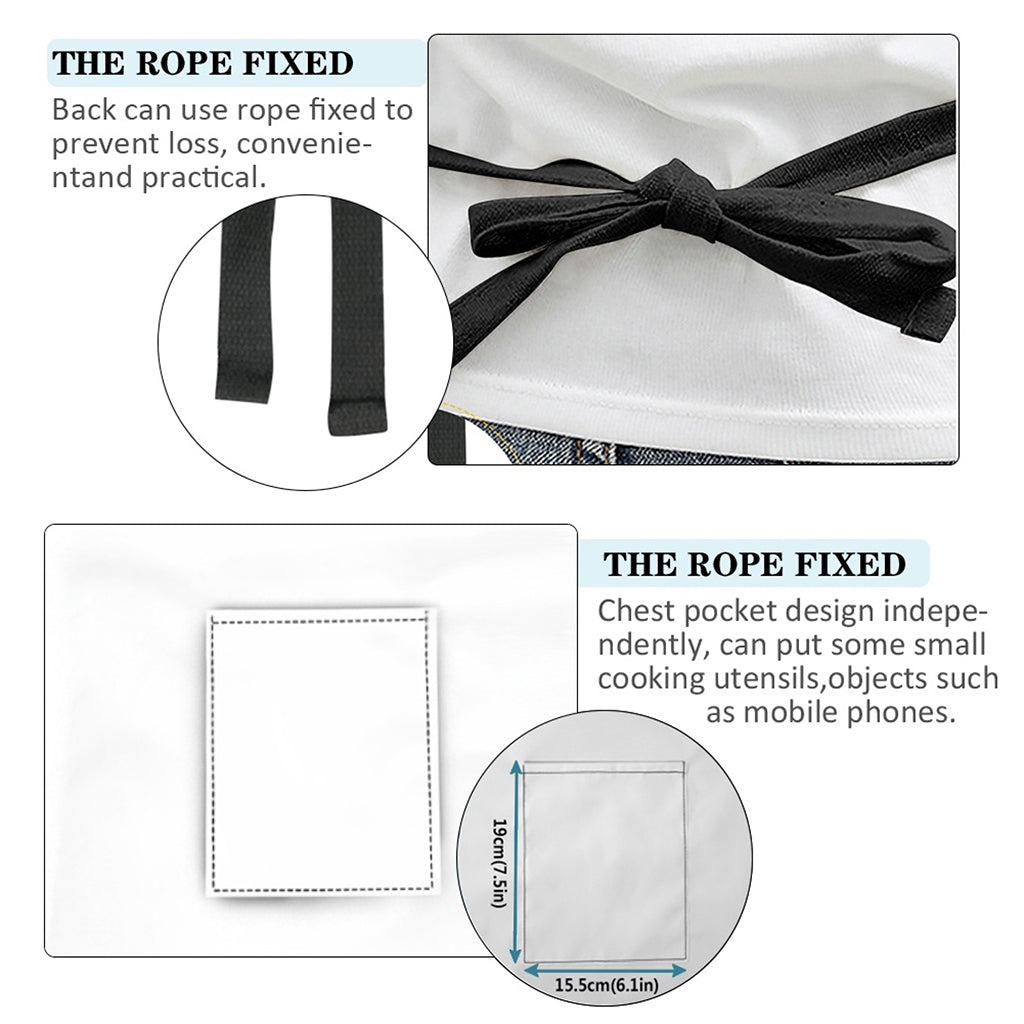 Tropical Pitaya Pattern Print Bib Apron With Pocket