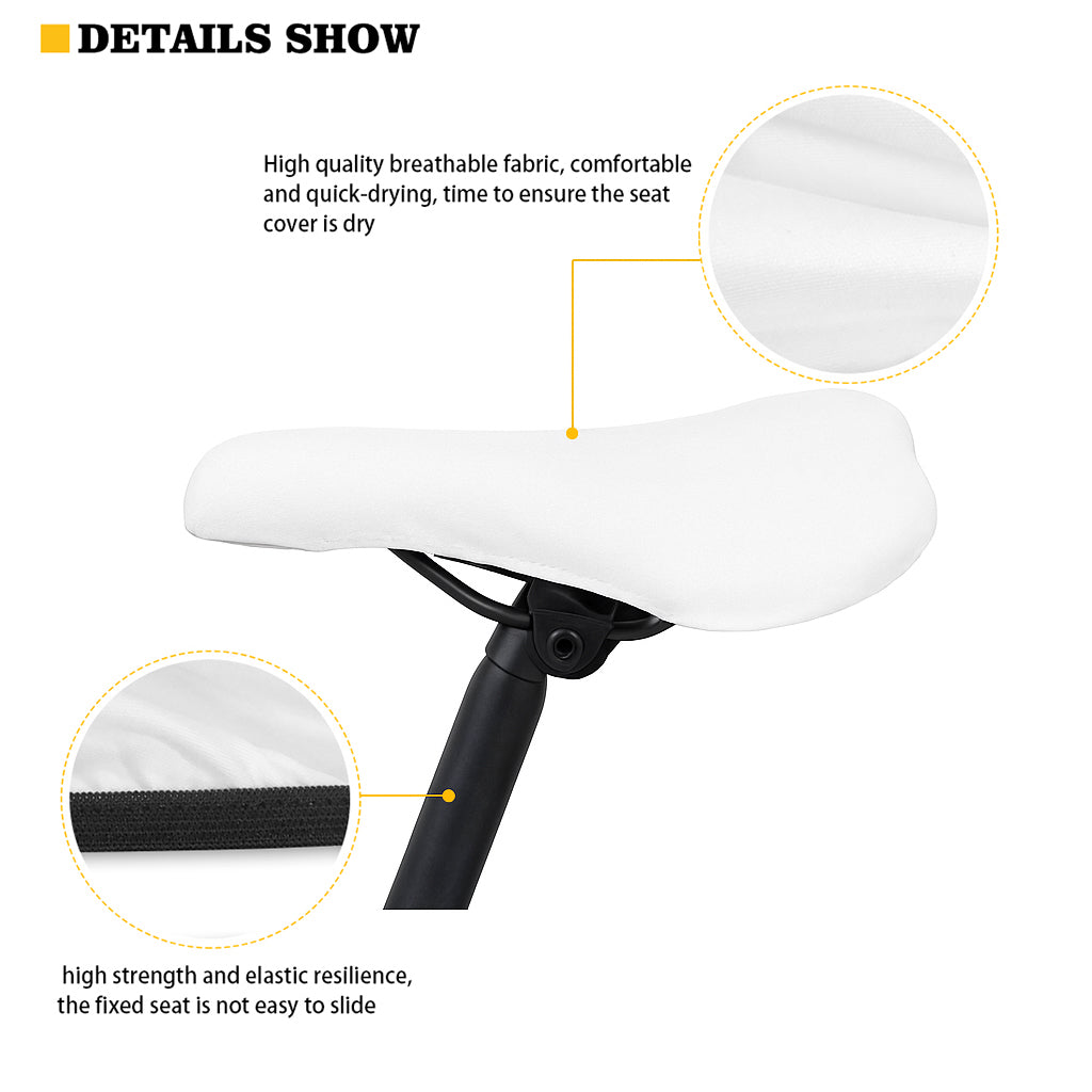 White And Black Sunflower Pattern Print Bicycle Seat Cover