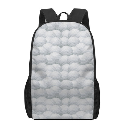 Big Golf Ball Pattern Print 17 Inch Backpack