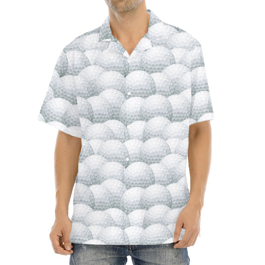 Big Golf Ball Pattern Print Aloha Shirt