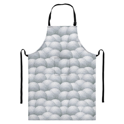 Big Golf Ball Pattern Print Bib Apron With Pocket