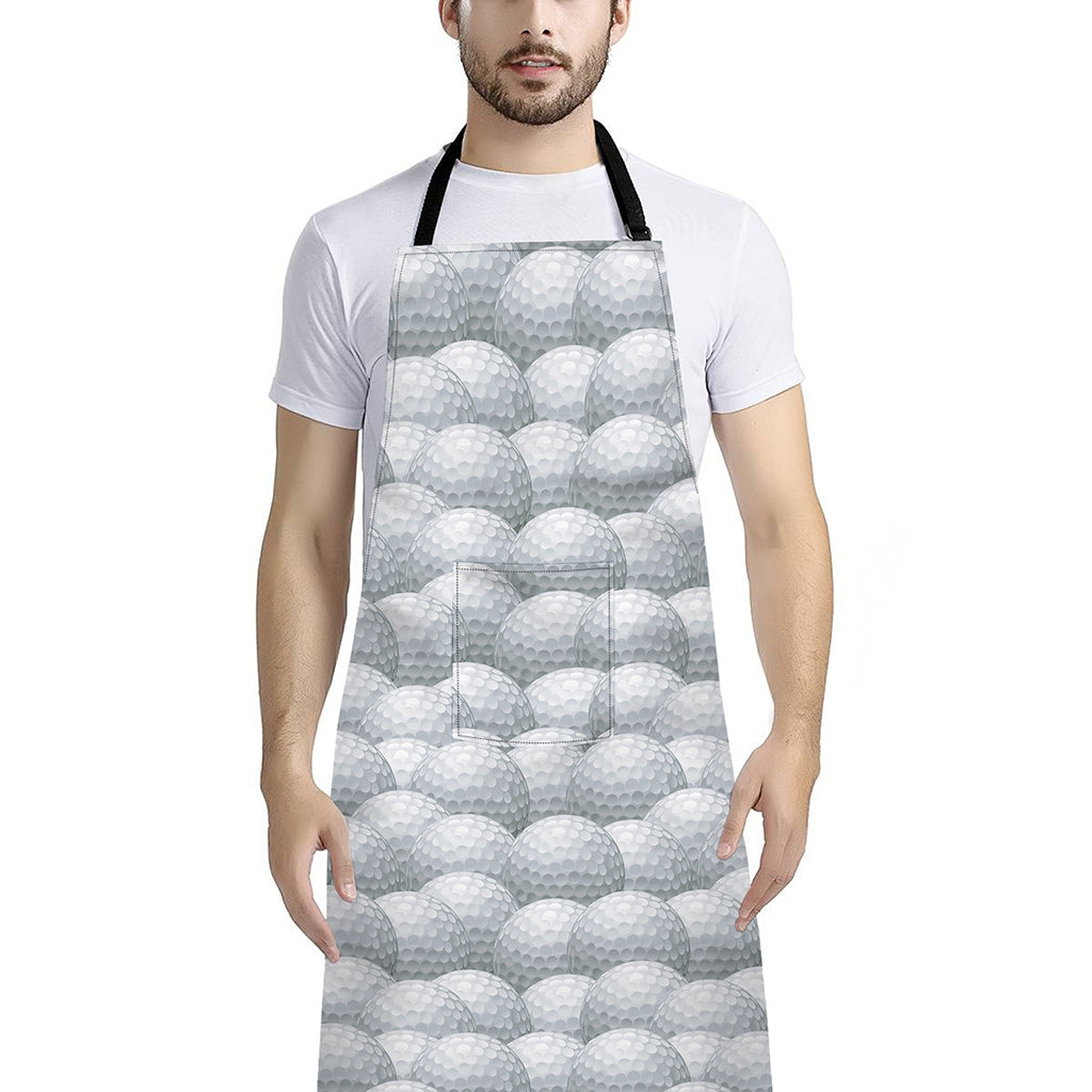 Big Golf Ball Pattern Print Bib Apron With Pocket