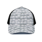 Big Golf Ball Pattern Print Black Mesh Trucker Cap