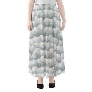 Big Golf Ball Pattern Print Chiffon Maxi Skirt