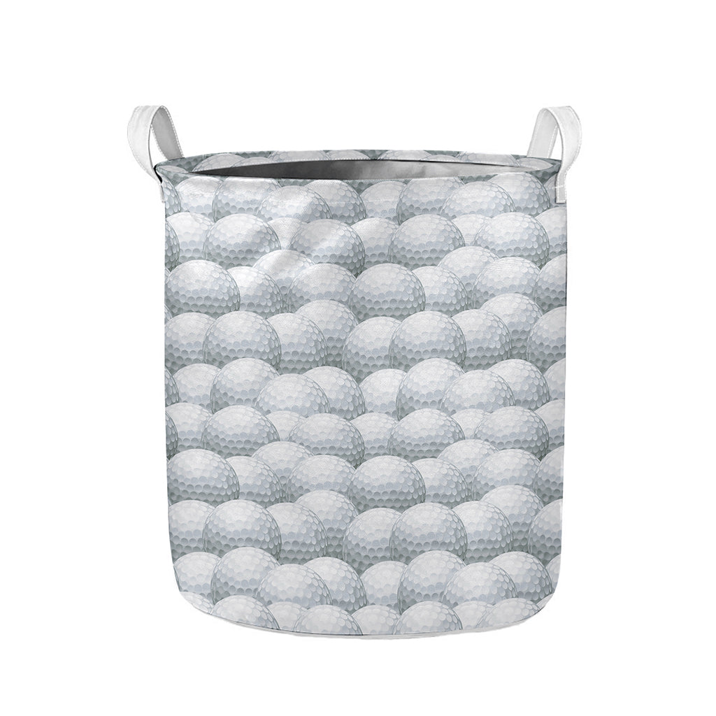 Big Golf Ball Pattern Print Collapsible Laundry Basket