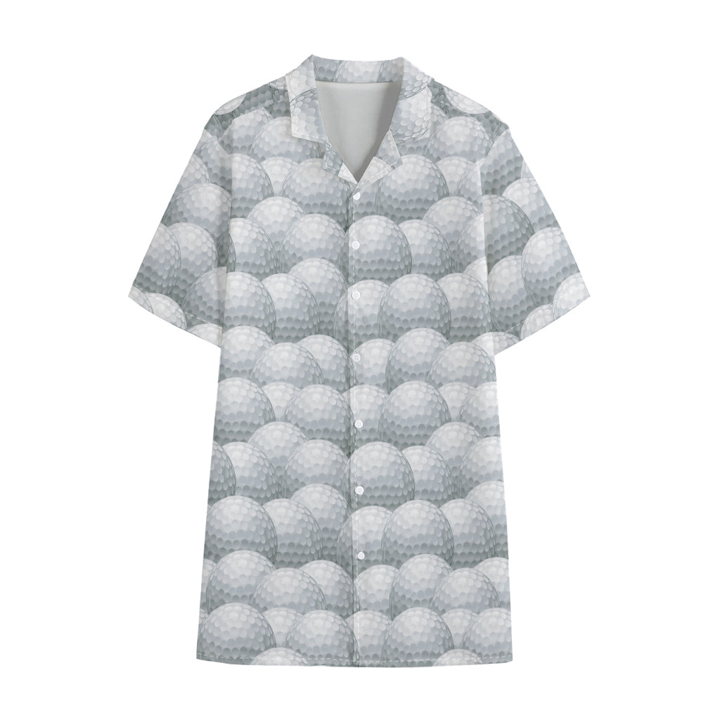 Big Golf Ball Pattern Print Cotton Hawaiian Shirt