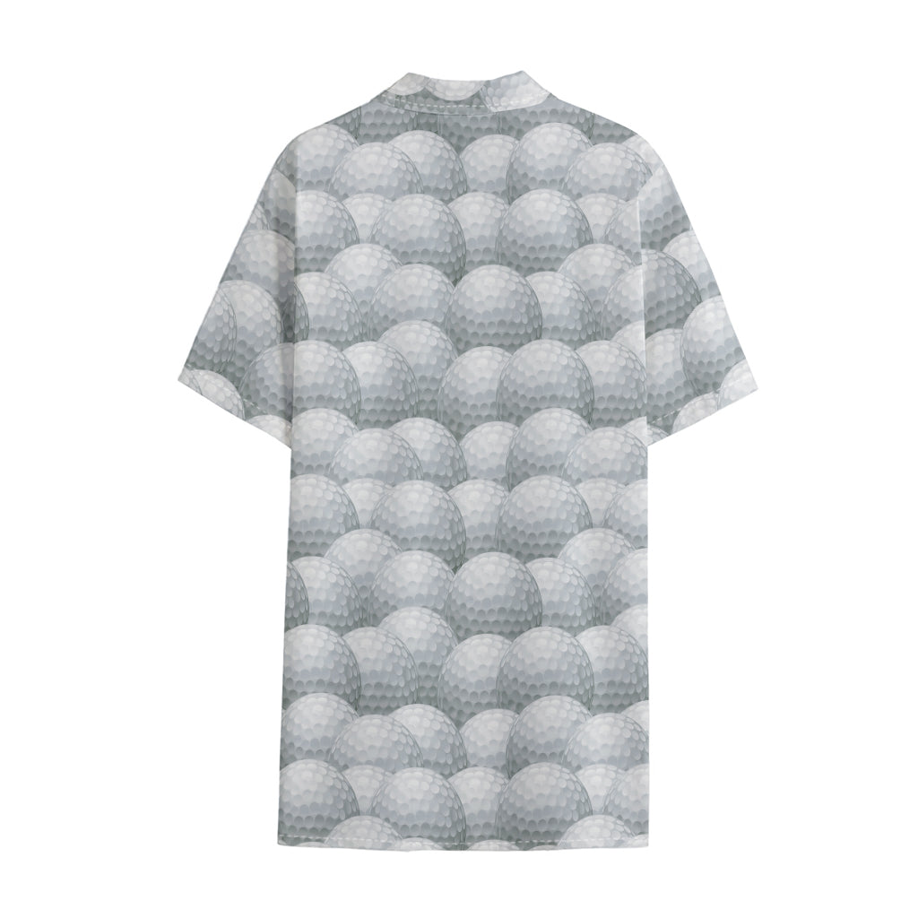 Big Golf Ball Pattern Print Cotton Hawaiian Shirt