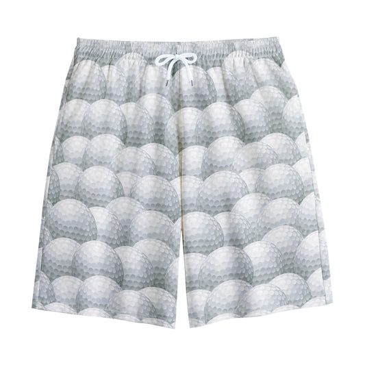 Big Golf Ball Pattern Print Cotton Shorts