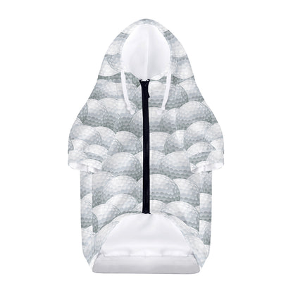 Big Golf Ball Pattern Print Dog Zip Up Hoodie