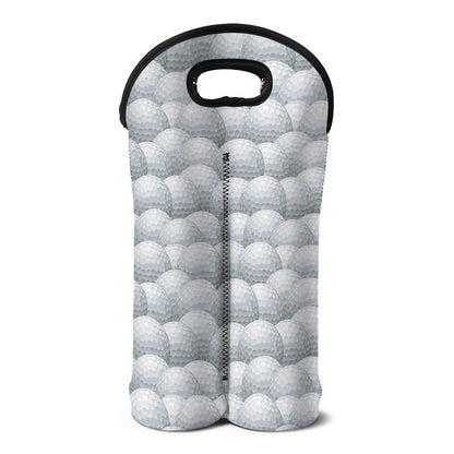 Big Golf Ball Pattern Print Double Neoprene Wine Tote