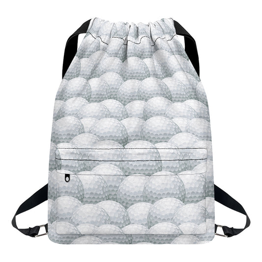 Big Golf Ball Pattern Print Drawstring Backpack