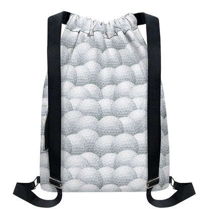 Big Golf Ball Pattern Print Drawstring Backpack