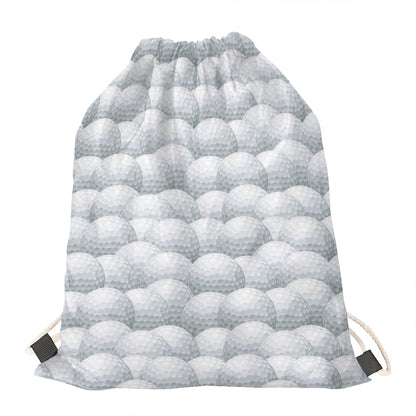 Big Golf Ball Pattern Print Drawstring Bag