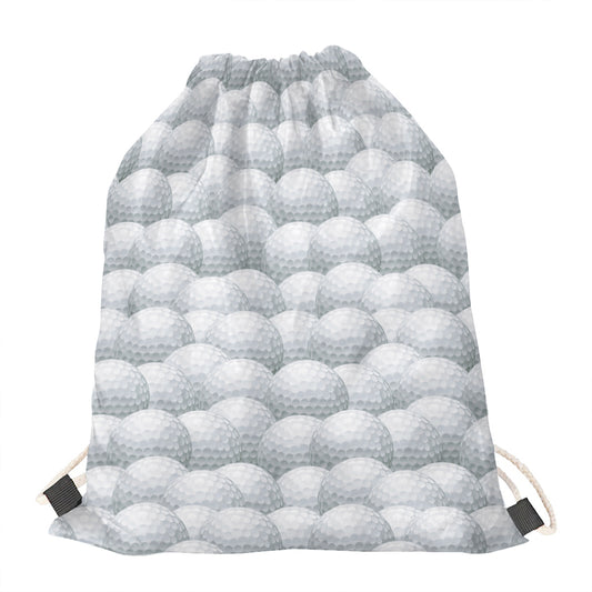Big Golf Ball Pattern Print Drawstring Bag