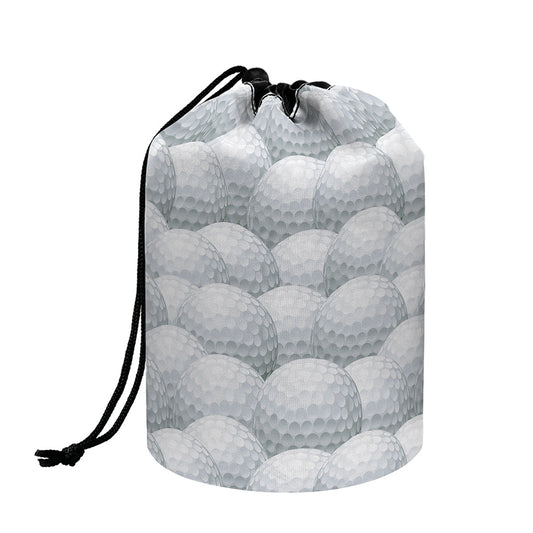 Big Golf Ball Pattern Print Drawstring Makeup Bag