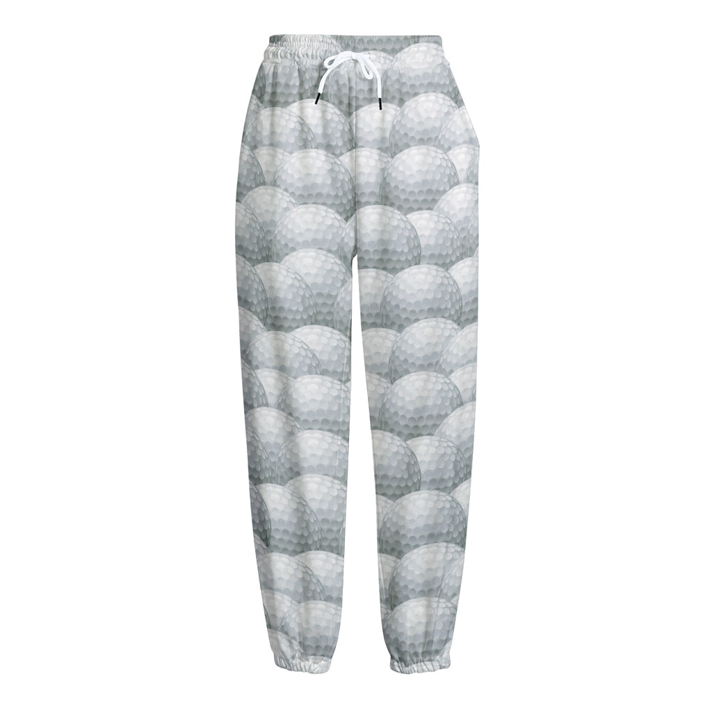 Big Golf Ball Pattern Print Fleece Lined Knit Pants