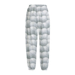 Big Golf Ball Pattern Print Fleece Lined Knit Pants