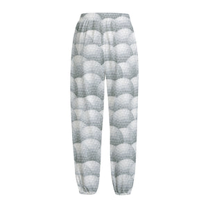 Big Golf Ball Pattern Print Fleece Lined Knit Pants