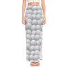 Big Golf Ball Pattern Print High Slit Maxi Skirt