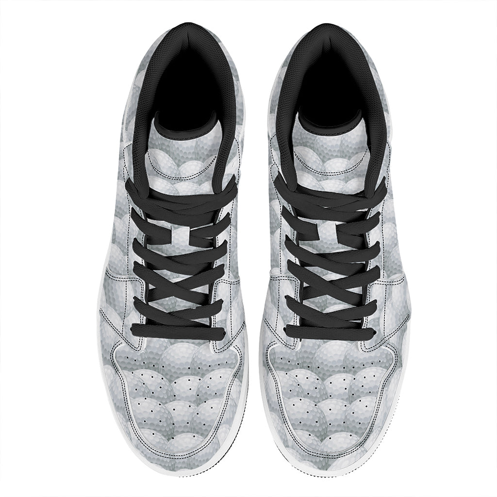 Big Golf Ball Pattern Print High Top Leather Sneakers