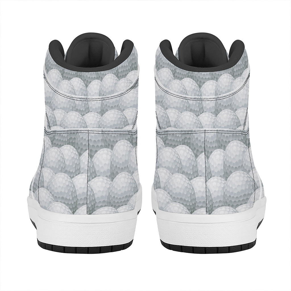 Big Golf Ball Pattern Print High Top Leather Sneakers