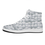Big Golf Ball Pattern Print High Top Leather Sneakers