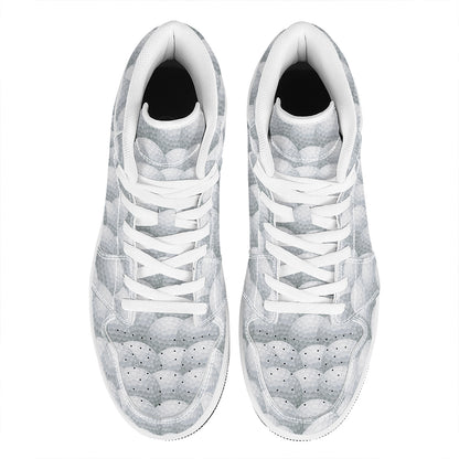 Big Golf Ball Pattern Print High Top Leather Sneakers