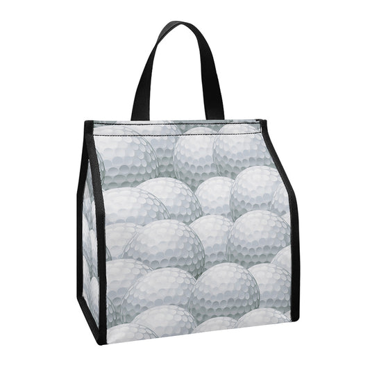 Big Golf Ball Pattern Print Insulated Lunch Tote