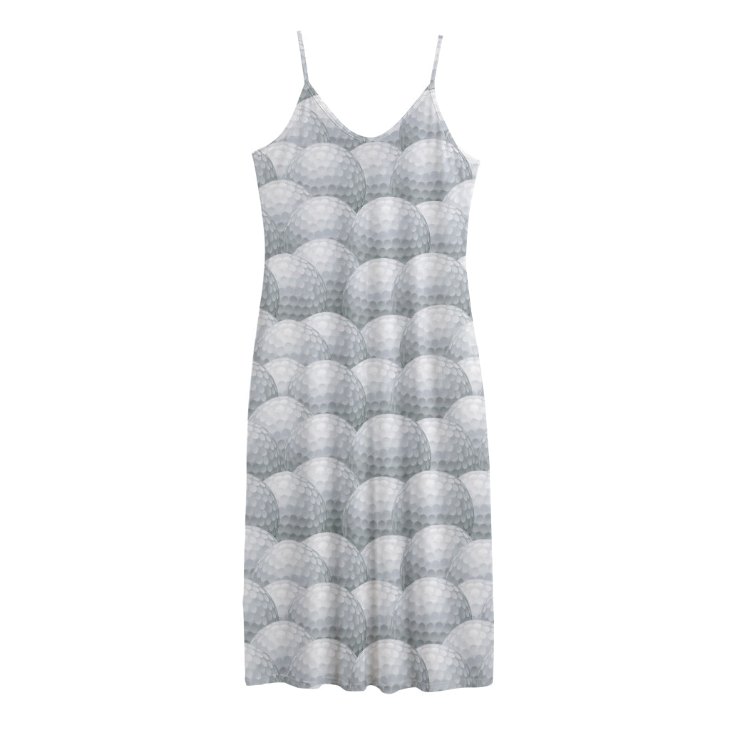 Big Golf Ball Pattern Print Jersey Midi Cami Dress