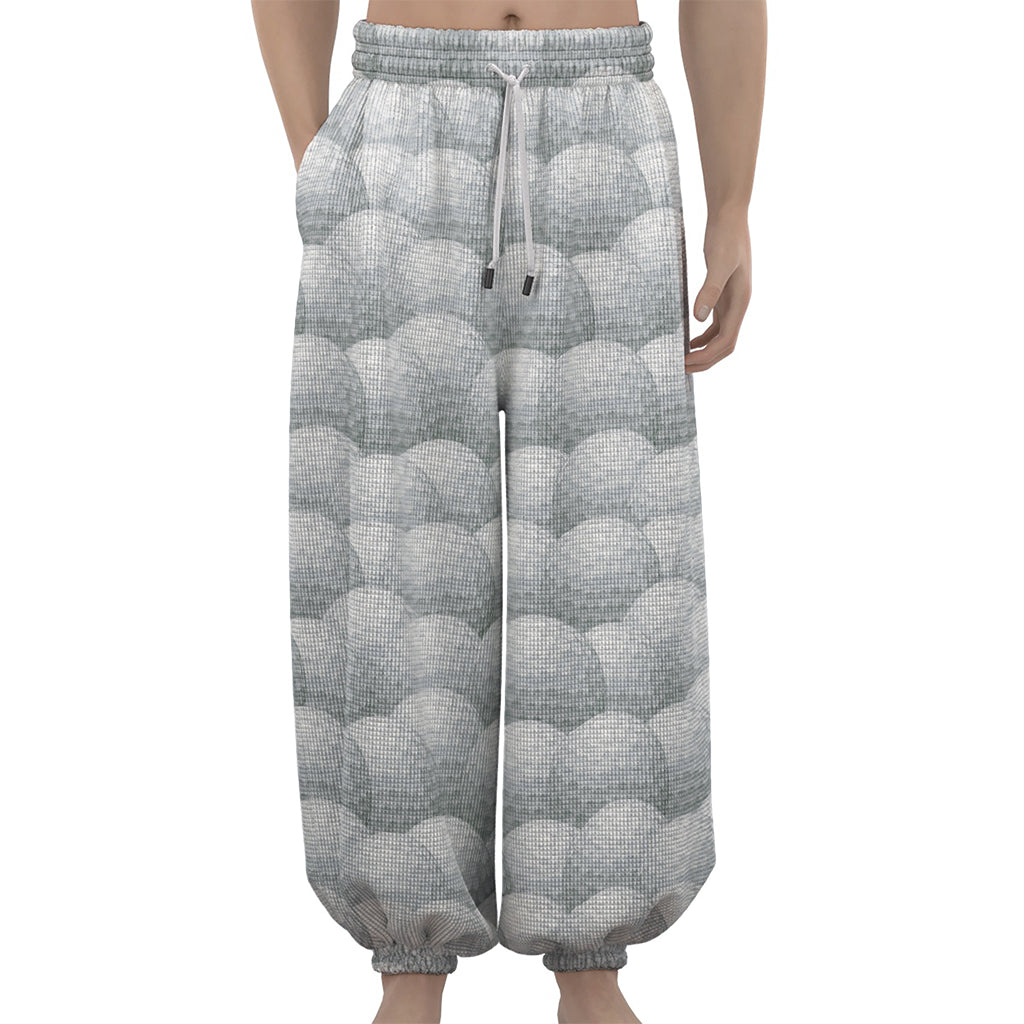 Big Golf Ball Pattern Print Lantern Pants