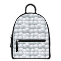 Big Golf Ball Pattern Print Leather Backpack
