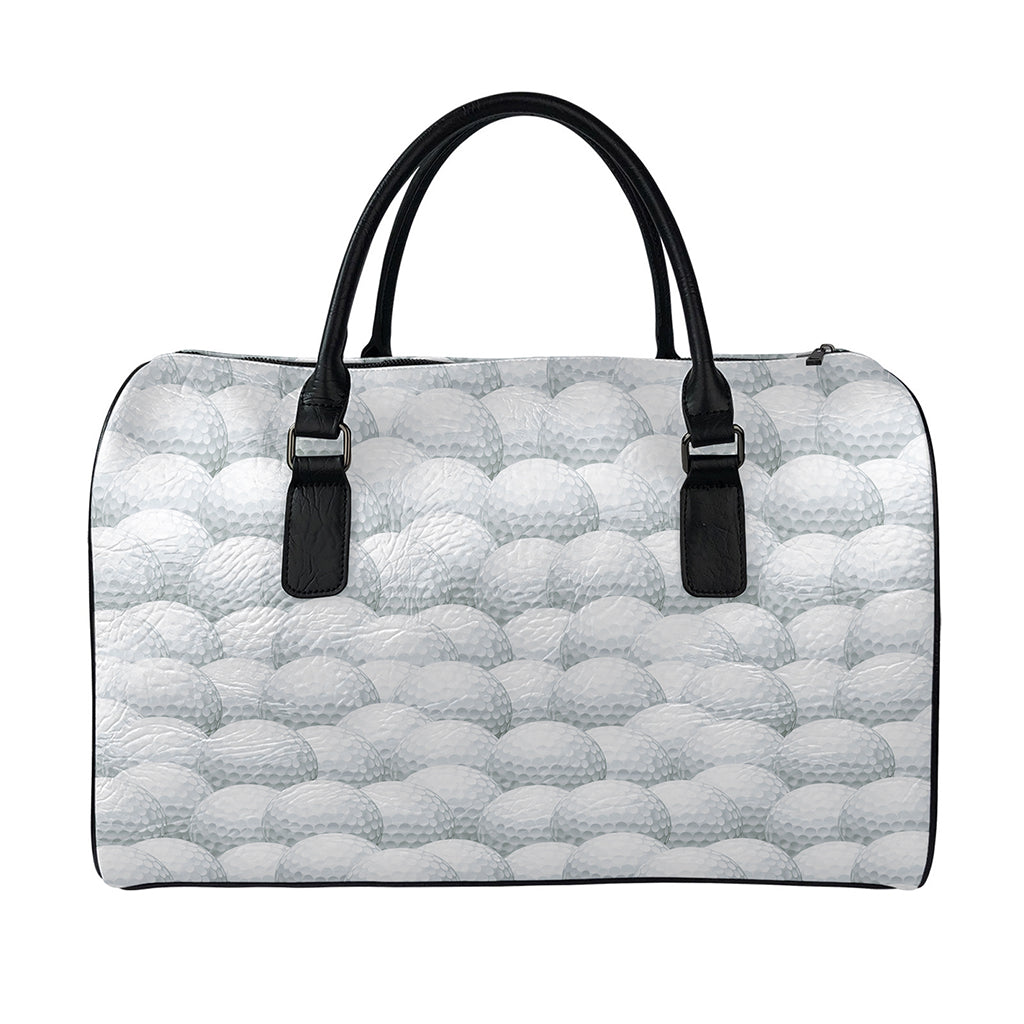 Big Golf Ball Pattern Print Leather Duffle Bag