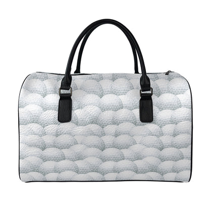 Big Golf Ball Pattern Print Leather Duffle Bag