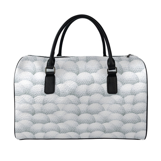 Big Golf Ball Pattern Print Leather Duffle Bag