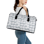 Big Golf Ball Pattern Print Leather Duffle Bag
