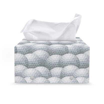 Big Golf Ball Pattern Print Leather Tissue Box Cover