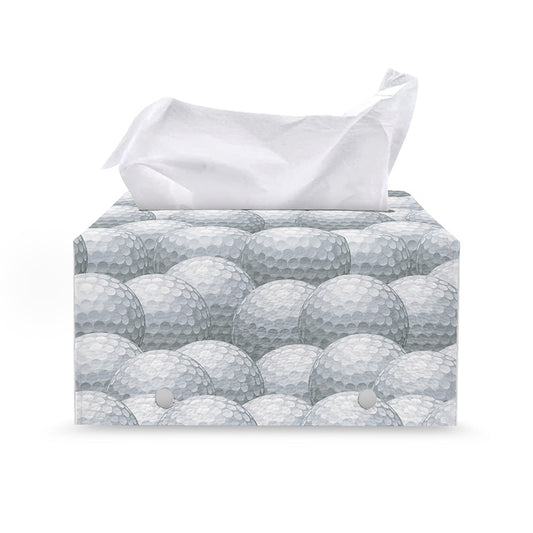 Big Golf Ball Pattern Print Leather Tissue Box Cover