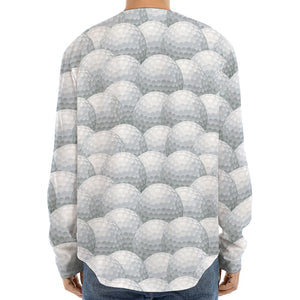 Big Golf Ball Pattern Print Long Sleeve Baseball Jersey