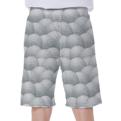 Big Golf Ball Pattern Print Men's Beach Shorts