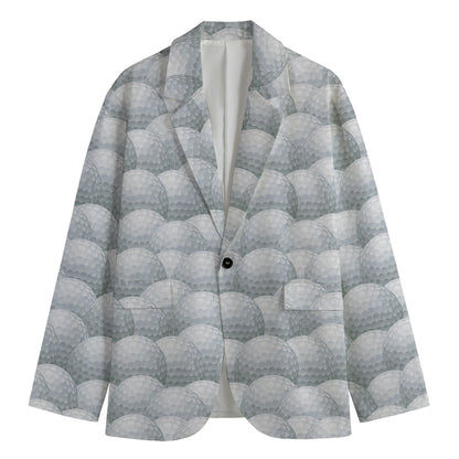 Big Golf Ball Pattern Print Men's Blazer